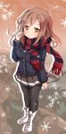  blush brown_eyes brown_hair jacket kunikida_hanamaru long_hair love_live!_sunshine!! scarf smile 