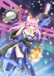  1girl blush brown_eyes dress fate/extra fate_(series) long_hair pink_hair seshiro_(which501) smile solo tamamo_(fate)_(all) tamamo_no_mae_(fate) twintails 