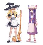  +++ 2girls adapted_costume alternate_costume apron blonde_hair blush boots broom closed_eyes crescent dress e enmaided expressionless full_body grin hair_ribbon hat hat_ribbon iwbitu-sa kirisame_marisa long_hair long_sleeves looking_at_another maid mary_janes mob_cap multiple_girls patchouli_knowledge puffy_sleeves purple_hair ribbon shoes short_sleeves simple_background smile socks touhou tress_ribbon white_background white_legwear witch_hat 
