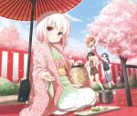  6+girls cherry_blossoms japanese_clothes kimono multiple_girls original 