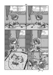  1girl cleaning comic gin_(shioyude) greyscale highres hiryuu_(kantai_collection) kantai_collection monochrome musical_note translated vacuum_cleaner whistling 