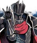  1boy armor black_knight fire_emblem fire_emblem:_akatsuki_no_megami fire_emblem:_souen_no_kiseki full_armor gloves helmet meme parody salt salt_bae_(meme) scarf solo yajiro_masaru 