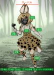  1girl animal_ears blonde_hair boots commentary dress e.o. elbow_gloves fallout_4 gas_mask gloves hammer health_bar highres kemono_friends looking_at_viewer parody serval_(kemono_friends) serval_ears serval_tail short_hair solo tail thigh-highs 