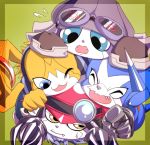  appmon artist_request blue_eyes digimon digimon_universe:_appli_monsters dokamon fangs fur_collar gatchmon goggles goggles_on_head hat headphones musimon no_humans offmon pointy_nose yellow_eyes 