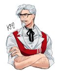  1boy colonel_sanders crossed_arms glasses highres kfc tagme white_goatee white_hair white_moustache 