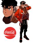  1boy coca-cola full_body glasses_enthusiast highres logo male_focus personification solo standing 