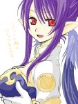  breast_hold breast_lift judith kanou_miki_(private_garden) pointy_ears purple_hair red_eyes tales_of_(series) tales_of_vesperia translated 