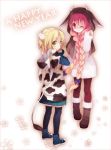  cow_print hoodie koto_(colorcube) new_year pantyhose thighhighs 