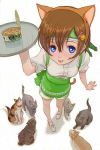  :p blue_eyes brown_hair cat cat_ears cat_tail final_fantasy final_fantasy_vii hair_ornament hairband hairclip headband maid naruko_hanaharu short_hair tail tongue waitress yuffie_kisaragi 