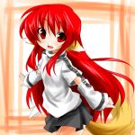  long_hair original red_eyes red_hair redhead skirt smile tail takeya_yuuki takeyasan very_long_hair 