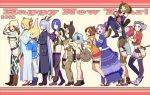 animal_ears antlers blush bunny_ears chinese_zodiac cow_girl cow_print dog_ears double_bun garter_belt glasses hat highres horns lineup mouse_ears new_year rabbit_ears snake tail thigh-highs thighhighs wings yahako