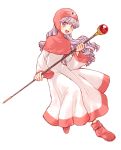  dragon_quest dragon_quest_ii hood open_mouth princess_of_moonbrook purple_eyes purple_hair robe robes smile staff violet_eyes 