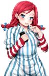  1girl blush commentary_request freckles highres riri_(narikeen) solo wendy&#039;s wendy_(wendy&#039;s) 