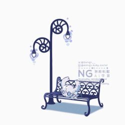  artist_name bench broken_mask commentary eenqn everbloom_(hollow_knight) flower hollow_knight horned_mask knight_(hollow_knight) lamppost mask simple_background watermark white_background white_flower white_mask 