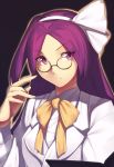  1girl asakura_rikako glasses kaiza_(rider000) labcoat purple_hair touhou touhou_(pc-98) violet_eyes 