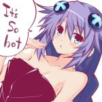  1girl :o arm bare_arms bare_shoulders black_towel blue_eyes blush braid breasts choujigen_game_neptune cleavage collarbone d-pad english female hair_between_eyes hair_ornament hairpods highres iwasi-r large_breasts long_hair looking_at_viewer naked_towel neck neptune_(choujigen_game_neptune) neptune_(series) open_mouth purple_hair purple_heart shin_jigen_game_neptune_vii shiny shiny_hair shiny_skin smile solo speech_bubble talking text towel twin_braids upper_body 