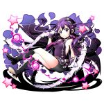  1girl black_boots black_cape black_shorts boots breasts cape divine_gate floating_hair full_body gloves gochuumon_wa_usagi_desu_ka? hat index_finger_raised invisible_chair kneehighs legs_crossed long_hair medium_breasts military_hat purple_hair purple_hat short_shorts shorts sitting sleeveless smile solo star tedeza_rize transparent_background twintails ucmm very_long_hair violet_eyes white_gloves wrist_cuffs 