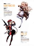  2girls absurdres apron artist_request assault_rifle bangs black_legwear blonde_hair blue_eyes boots bow bowtie braid breasts character_request dress eyebrows_visible_through_hair girls_frontline grey_hair gun hair_ornament hairclip hat headset high_heels highres holding holding_weapon jacket knee_boots looking_at_viewer maid maid_apron maid_headdress medium_breasts multiple_girls necktie official_art open_clothes open_jacket pleated_skirt rifle scan short_dress short_sleeves simple_background skirt smile thigh-highs twin_braids twintails weapon white_background white_legwear wrist_cuffs zettai_ryouiki 