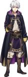  1boy absurdres cape fire_emblem fire_emblem:_kakusei fire_emblem_heroes full_body gloves highres hood looking_at_viewer male_my_unit_(fire_emblem:_kakusei) my_unit_(fire_emblem:_kakusei) short_hair smile solo white_hair yellow_eyes 