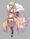  1girl bare_shoulders blonde_hair choker detached_sleeves fishnets full_body highres kawagoe_pochi long_hair midriff navel ragnarok_online shadow_chaser simple_background solo standing thigh-highs yellow_eyes 
