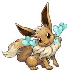  :3 :d brown_eyes eevee facing_away full_body heart looking_away looking_to_the_side no_humans open_mouth paws pearl7 pokemon pokemon_(creature) pokemon_(game) pokemon_frlg pokemon_rgby simple_background sitting smile solo tail tongue white_background 
