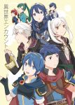  3girls armor blue_eyes blue_hair book cape cover cover_page doujin_cover dual_persona father_and_daughter female_my_unit_(fire_emblem:_kakusei) fire_emblem fire_emblem:_akatsuki_no_megami fire_emblem:_fuuin_no_tsurugi fire_emblem:_kakusei fire_emblem:_mystery_of_the_emblem fire_emblem:_rekka_no_ken fire_emblem:_souen_no_kiseki green_hair headband ike krom long_hair looking_at_viewer lucina lyndis_(fire_emblem) male_my_unit_(fire_emblem:_kakusei) marth menoko mother_and_son multiple_boys multiple_girls my_unit_(fire_emblem:_kakusei) open_mouth ponytail redhead robe roy_(fire_emblem) short_hair smile tiara translated twintails white_hair yellow_eyes 