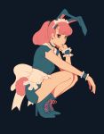  1girl animal_ears bunny_girl cigarette highres original pink_hair rabbit_ears ramnik5 smoking solo 