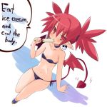  bat_wings demon_girl demon_tail demon_wings disgaea earrings elbow_gloves english etna flat_chest food gloves iwasi-r jewelry makai_senki_disgaea mini_wings pointy_ears popsicle redhead skull tail wings 