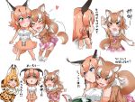  &gt;:3 &gt;:d 3girls :&lt; :3 :d =_= afterimage animal_ears arm_hug arm_up arms_behind_back bags_under_eyes belt black_hair blue_eyes blush book bow bowtie breasts brown_hair brown_shirt caracal_(kemono_friends) caracal_ears caracal_tail clenched_hands clenched_teeth closed_mouth elbow_gloves eyebrows_visible_through_hair fang fur_collar gloves hair_between_eyes head_tilt heart high-waist_skirt highres japanese_wolf_(kemono_friends) kazamatsuri_nagi kemono_friends leaning_forward long_hair long_sleeves looking_at_another medium_breasts minigirl motion_lines multicolored_hair multiple_girls neckerchief open_book open_mouth orange_hair orange_legwear orange_skirt outstretched_arm plaid plaid_skirt pleated_skirt profile reading sailor_collar serval_(kemono_friends) serval_ears serval_print serval_tail shaded_face shirt shoes skirt sleeveless sleeveless_shirt smile standing sweatdrop tail tail_wagging teeth thigh-highs translation_request white_background white_hair white_shirt white_shoes wolf_ears wolf_tail 