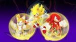  3boys 3d blue_eyes clenched_hands knuckles_the_echidna lightning_bolt metal_sonic multiple_boys outstretched_hand red_eyes sonic sonic_heroes super_sonic tails_(sonic) violet_eyes wallpaper 