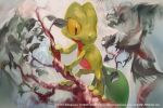  2017 copyright_name leaf no_humans pokemon pokemon_(creature) solo tagme tokiya tree_branch treecko watermark 