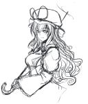  hat kagura_soushi monochrome parasol sketch tom_(artist) touhou umbrella yakumo_yukari 