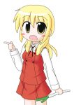  aoba_(pixiv191103) bad_id blonde_hair hidamari_sketch miyako school_uniform spring_onion yellow_eyes 