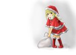  bad_id blonde_hair blue_eyes boots christmas hat ichigo_mashimaro kimura_kaere_(artist) sack santa_costume santa_hat snow 