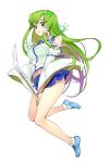  1girl bare_legs blue_shoes blue_skirt breasts detached_sleeves erect_nipples frog_hair_ornament full_body gin_(ginshari) gohei green_eyes green_hair hair_ornament hair_tubes kochiya_sanae large_breasts legs long_hair looking_at_viewer microskirt miniskirt no_bra ribbon-trimmed_sleeves ribbon_trim shoes sidelocks simple_background skirt skirt_tug smile snake_hair_ornament socks solo touhou vest white_background white_legwear wide_sleeves 