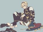  1boy armor blonde_hair fire_emblem fire_emblem_if gloves highres leon_(fire_emblem_if) male_focus open_mouth red_eyes solo white_background 