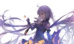  1girl blue_dress dress elbow_gloves gloves kieed long_hair purple_hair revision solo star very_long_hair vocaloid vocanese xingchen yellow_eyes 