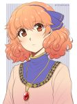  1girl adricarra artist_name brown_eyes curly_hair fire_emblem fire_emblem_echoes:_mou_hitori_no_eiyuuou hairband jenny_(fire_emblem) jewelry necklace pink_hair portrait solo 