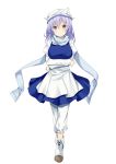  1girl bekotarou blue_eyes crossed_arms eyebrows_visible_through_hair full_body hat lavender_hair letty_whiterock looking_at_viewer short_hair simple_background solo standing touhou white_background 