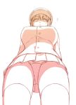  1girl ? akitsu_maru_(kantai_collection) character_request from_below hat kantai_collection monochrome panties pantyshot pantyshot_(standing) solo standing thigh-highs underwear upskirt yuuji_(and) 