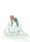  1boy 1girl black_hair couple hetero himura_kenshin japanese_clothes kimono long_hair nyankichi_(soreyukeseisyun) ponytail redhead rurouni_kenshin sitting white yukishiro_tomoe 