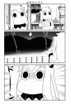  (o)_(o) absurdres bookshelf bottle computer directional_arrow fireworks highres horns kantai_collection long_hair magazine mittens monochrome moomin mountain muppo no_humans northern_ocean_hime sazanami_konami shinkaisei-kan solo table translation_request 