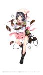  1girl apron boots chocolate cooking copyright earphones formation_girls looking_at_viewer official_art ririkuto solo takato_matsuri transparent_background 
