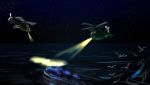  godzilla godzilla_(series) helicopters ocean spotlights swimming 