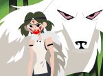  blood genndy_tartakovsky_(style) mononoke_hime moro red_eyes samurai_jack san size_difference style_emulation wolf 