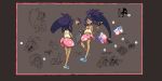  1girl absurdres dark_skin druddigon graphite_(medium) haxorus highres iris_(pokemon) lapras pokemon pokemon_(game) pokemon_bw purple_hair spheal sunglasses traditional_media 