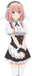  1girl alternate_costume animal_ears apron bow breasts brown_hair commentary_request cosplay cp9a enmaided fleur_de_lapin_uniform gochuumon_wa_usagi_desu_ka? hair_ornament hair_scrunchie headdress hinako_note kirima_sharo kirima_sharo_(cosplay) long_hair looking_at_viewer maid maid_headdress rabbit_ears sakuragi_hinako scrunchie smile solo thigh-highs twintails uniform waitress white_legwear wrist_cuffs 