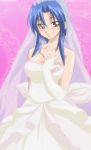  blue_hair blush breasts flower large_breasts rose wedding_dress 
