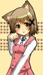  brown_eyes brown_hair cat_ears hidamari_sketch kemonomimi_mode school_uniform short_hair toichi yuno 