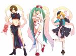  \m/ blue_hair china_dress chinadress chinese_clothes cosplay dress ebimayo hat hatsune_miku houshin_engi kagamine_rin ko_kibi ko_kibi_(cosplay) long_hair meiko navel ou_kijin ou_kijin_(cosplay) so_dakki so_dakki_(cosplay) thigh-highs thighhighs twintails vocaloid wink 